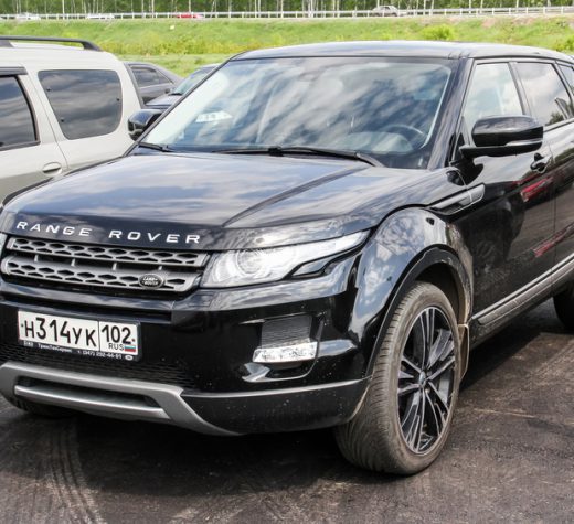 Ufa, Russia - May 24, 2015: Motor car Range Rover Evoque is parked in the city street.